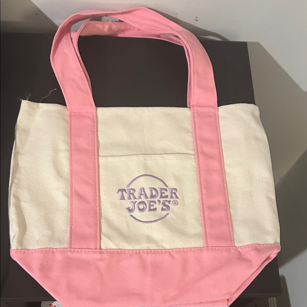 Trader Joe’s Pink and Cream Tote Bag